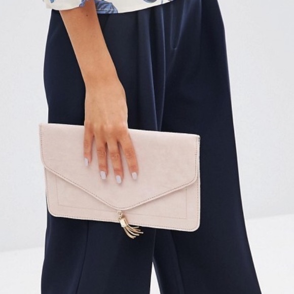 ASOS Handbags - Blush Envelope Clutch with Tassel